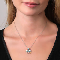 Pendant in 925 Sterling Silver and 10K Yellow Gold