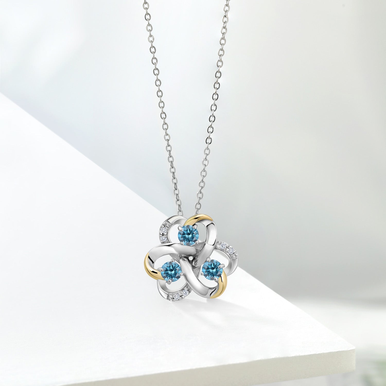 Pendant in 925 Sterling Silver and 10K Yellow Gold