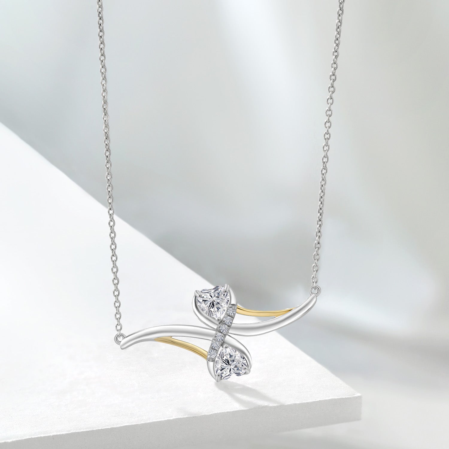 Necklace in 925 Sterling Silver and 10K Yellow Gold