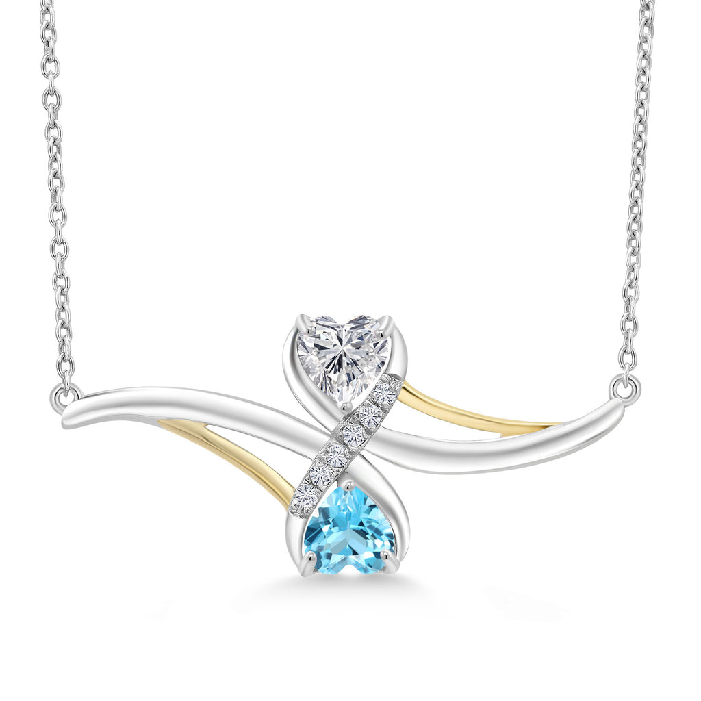 Necklace in 925 Sterling Silver and 10K Yellow Gold