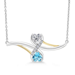 Necklace in 925 Sterling Silver and 10K Yellow Gold