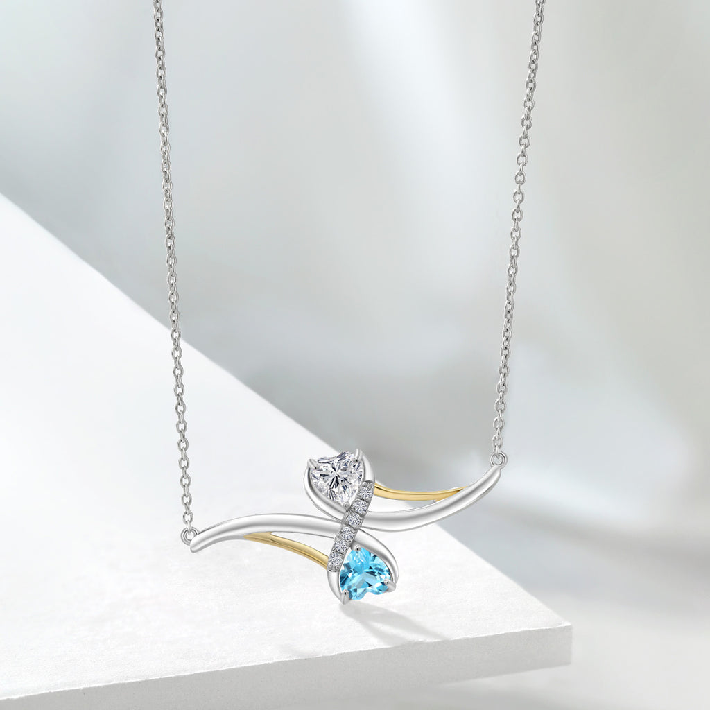 Necklace in 925 Sterling Silver and 10K Yellow Gold
