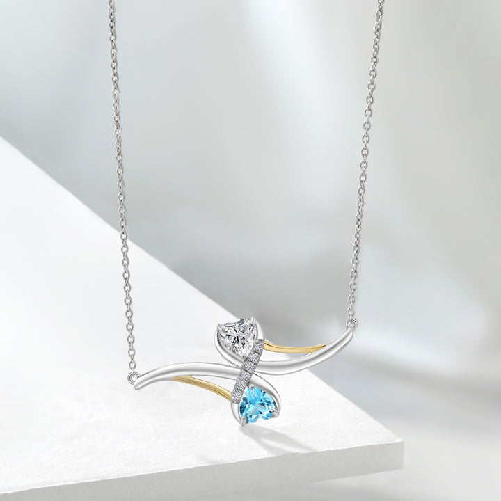 Necklace in 925 Sterling Silver and 10K Yellow Gold