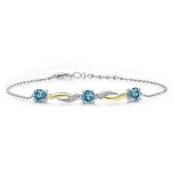 Bracelet in 925 Sterling Silver and 10K Yellow Gold
