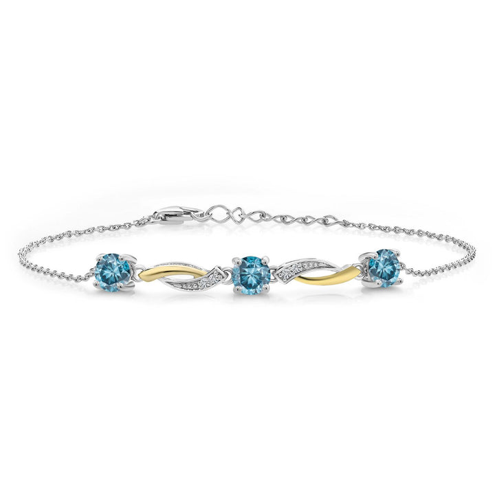 Bracelet in 925 Sterling Silver and 10K Yellow Gold