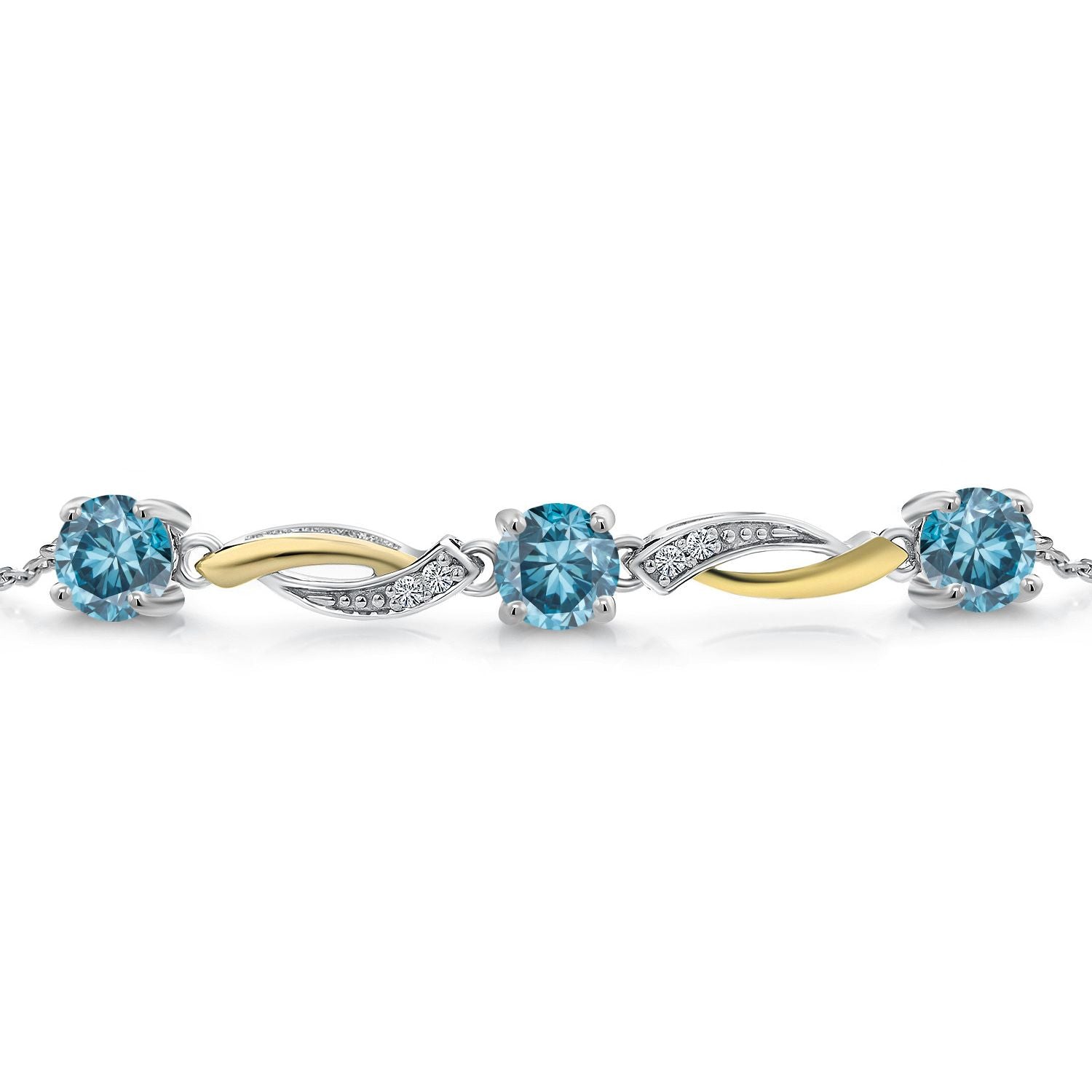 Bracelet in 925 Sterling Silver and 10K Yellow Gold
