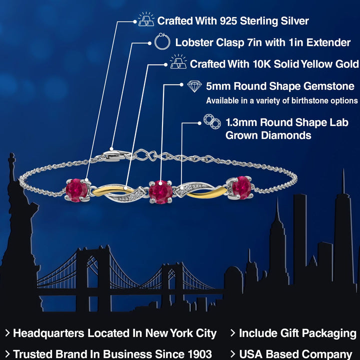 Bracelet in 925 Sterling Silver and 10K Yellow Gold