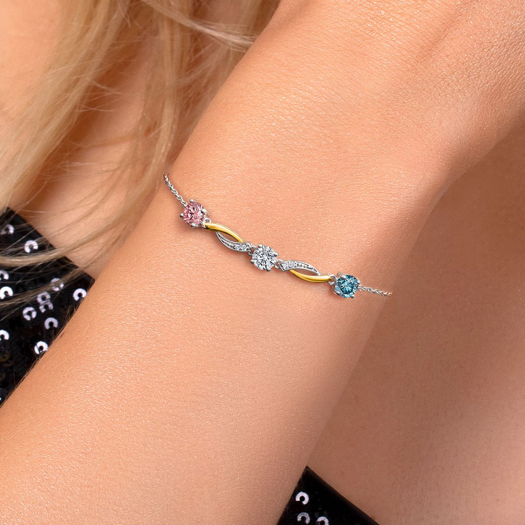 Bracelet in 925 Sterling Silver and 10K Yellow Gold