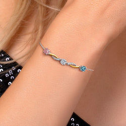 Bracelet in 925 Sterling Silver and 10K Yellow Gold