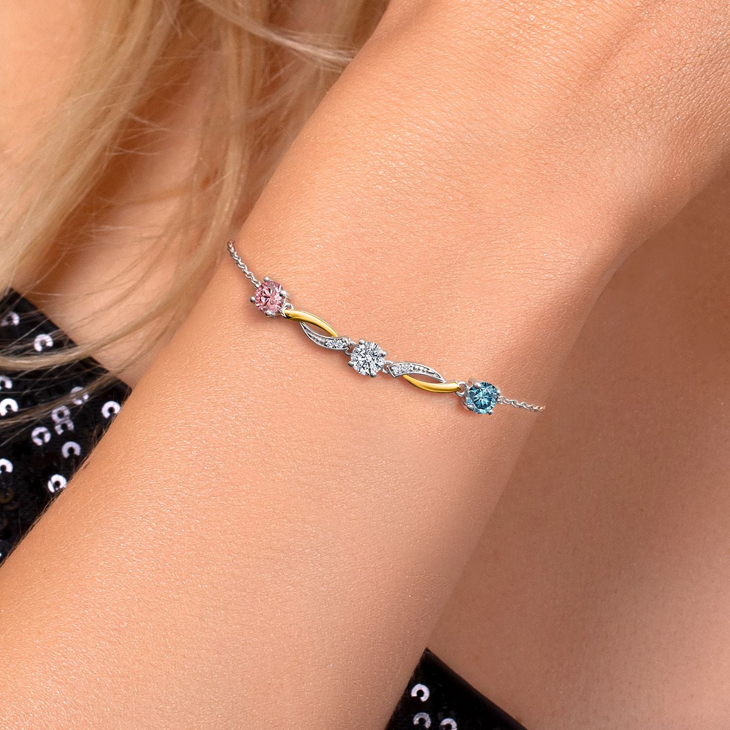 Bracelet in 925 Sterling Silver and 10K Yellow Gold