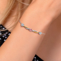 Bracelet in 925 Sterling Silver and 10K Yellow Gold