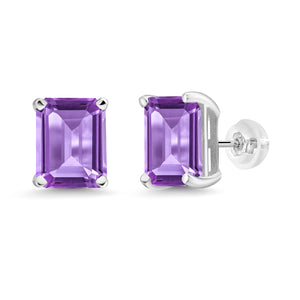 Amethyst - February_Earrings in 14K White Gold