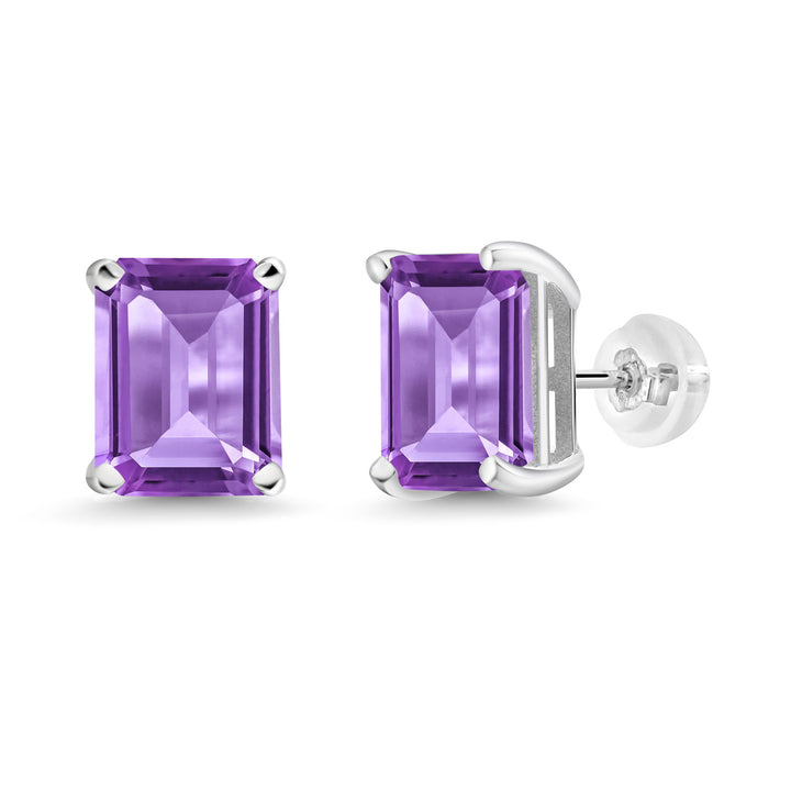 Amethyst - February_Earrings in 14K White Gold