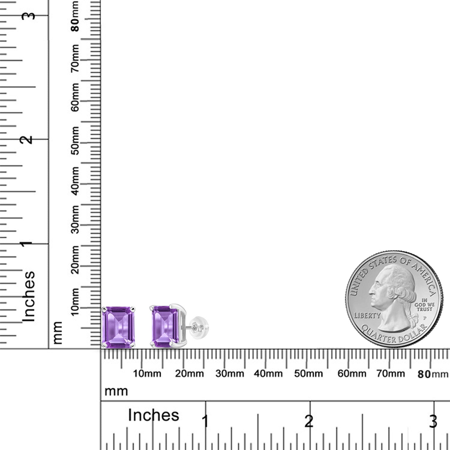 Amethyst - February_Earrings in 14K White Gold