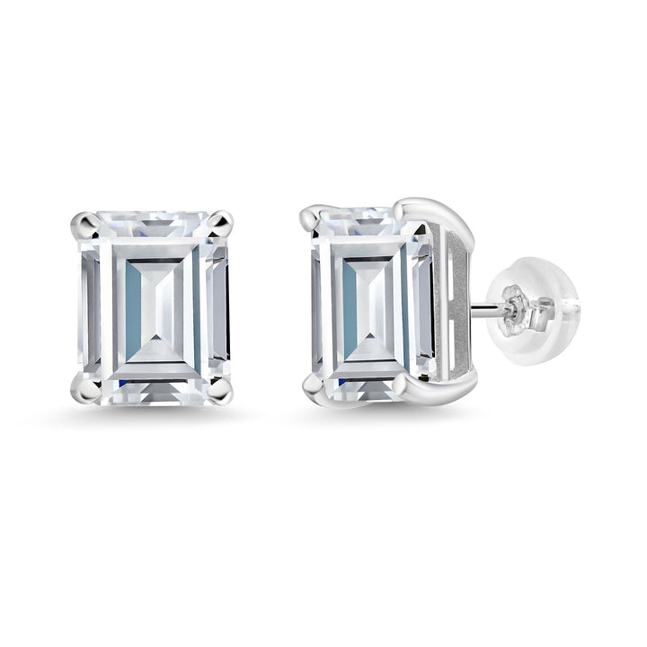 Moissanite - April_Earrings in 14K White Gold
