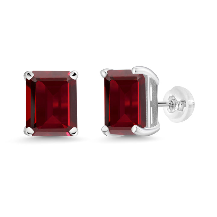 Garnet - January_Earrings in 14K White Gold