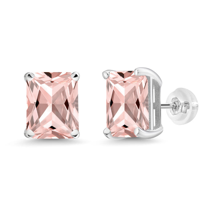 Nano Morganite - October_Earrings in 14K White Gold