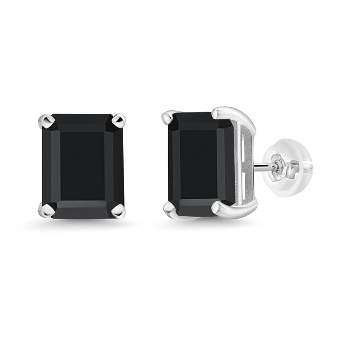 Onyx - December_Earrings in 14K White Gold