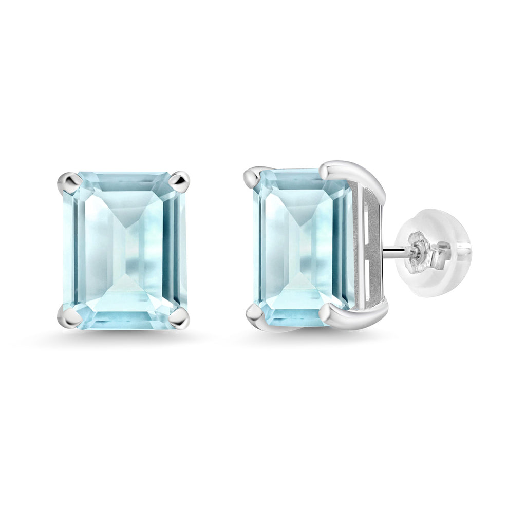 Sky Blue Topaz - November_Earrings in 14K White Gold