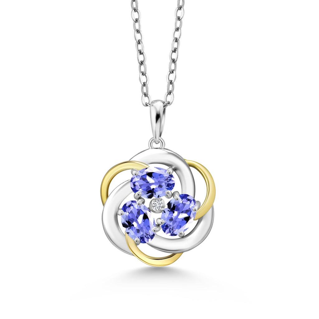 Tanzanite - December_Pendant in 925 Sterling Silver and 10K Yellow Gold