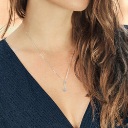 Pendant Earrings Set in 925 Sterling Silver and 10K Yellow Gold