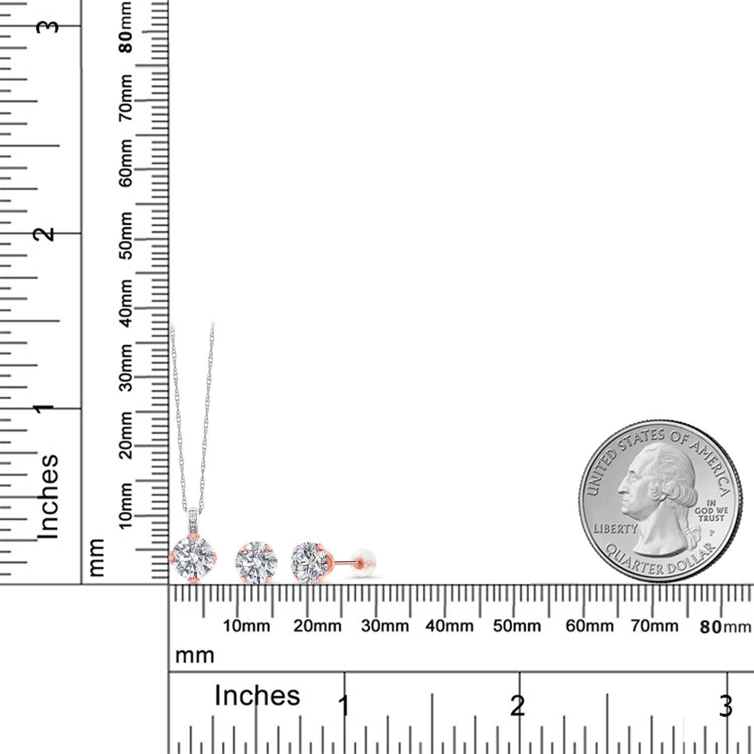 Pendant Earrings Set in 10K Two Tone Gold