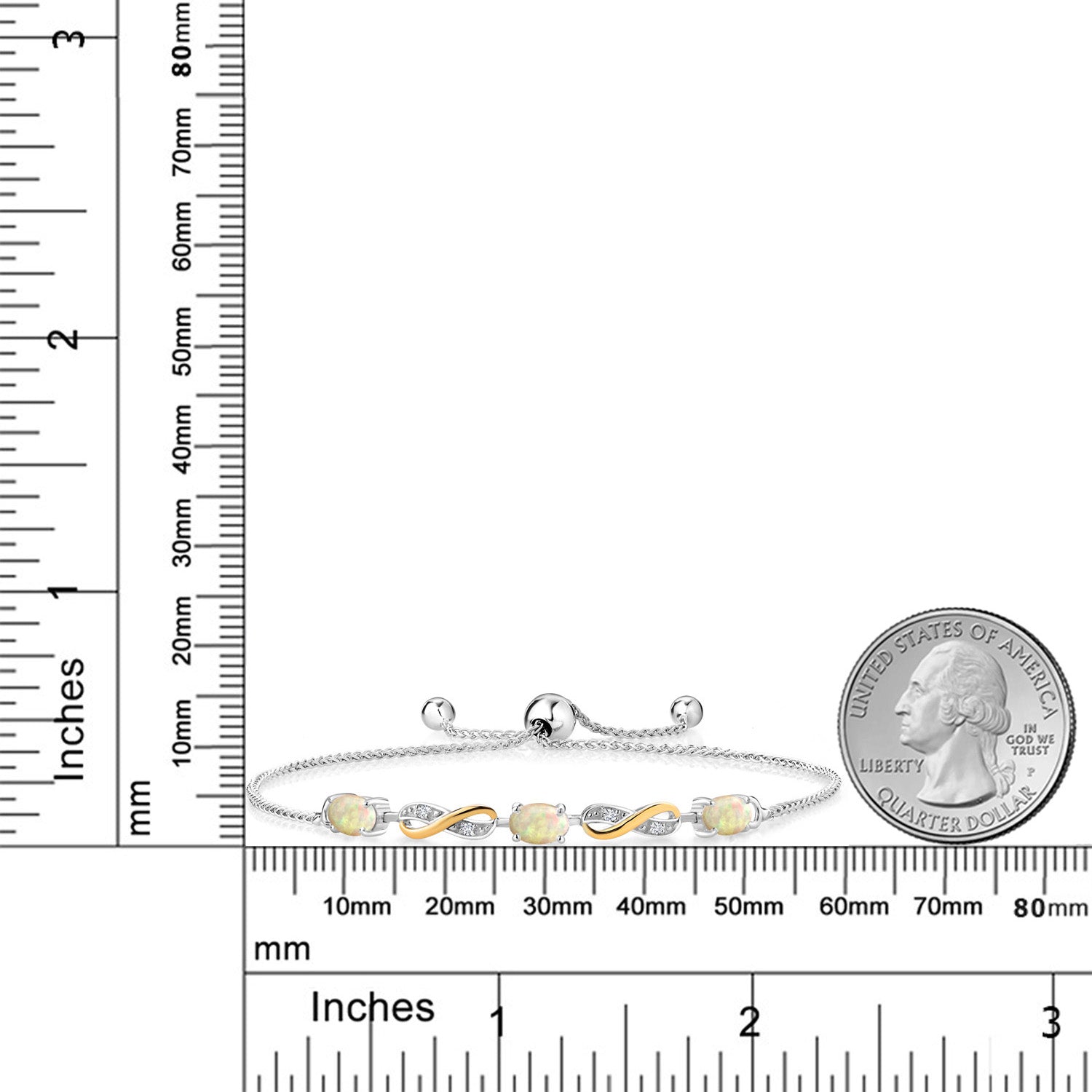 Bracelet in 925 Sterling Silver and 10K Yellow Gold