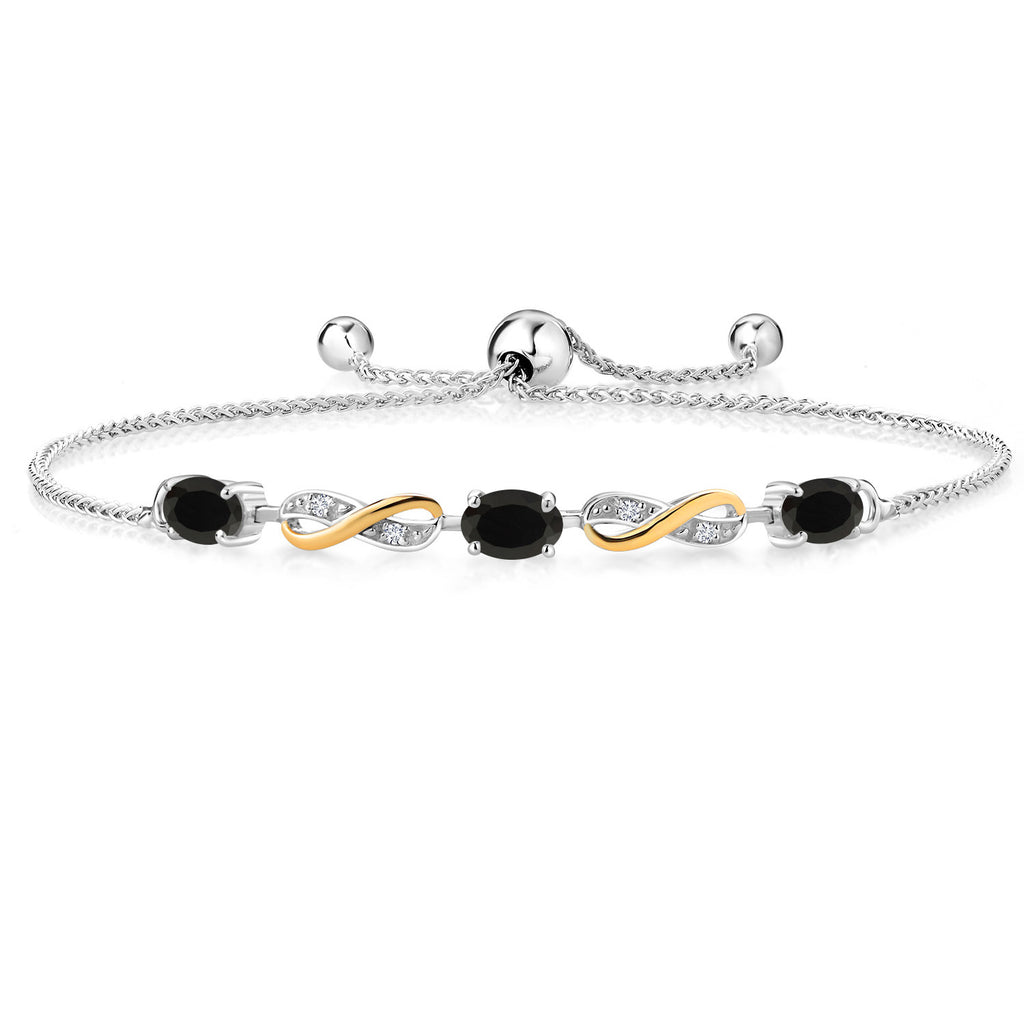 Onyx - December_Bracelet in 925 Sterling Silver and 10K Yellow Gold