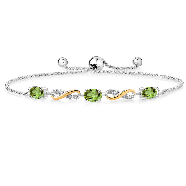 Peridot - August_Bracelet in 925 Sterling Silver and 10K Yellow Gold