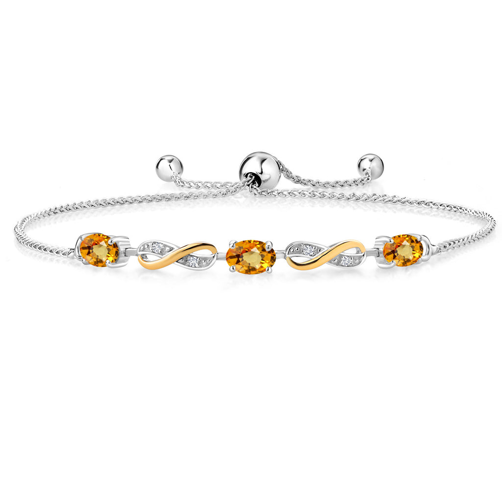 Yellow Sapphire - September_Bracelet in 925 Sterling Silver and 10K Yellow Gold