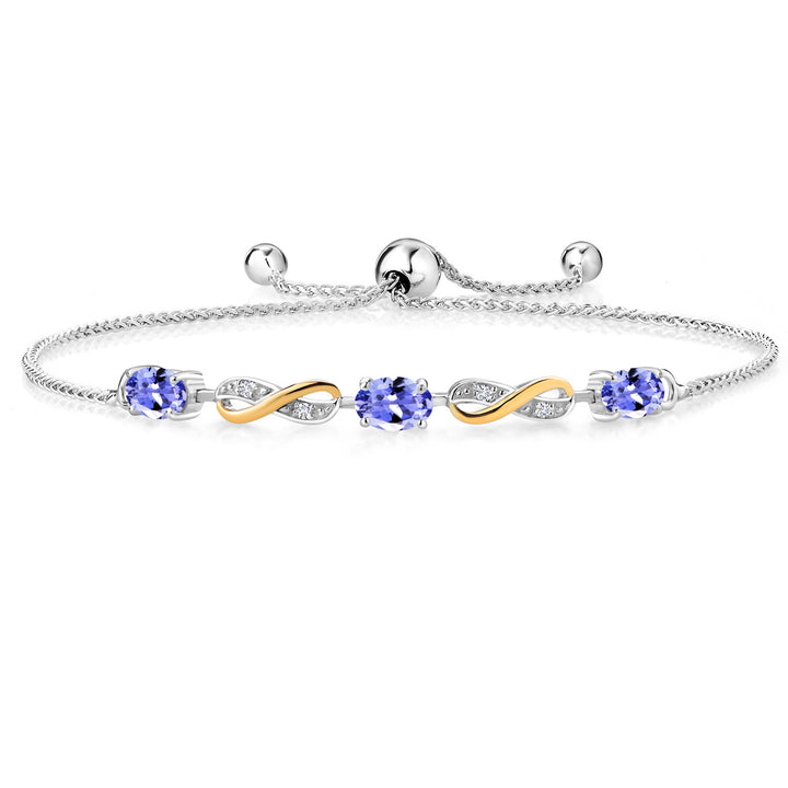 Tanzanite - December_Bracelet in 925 Sterling Silver and 10K Yellow Gold
