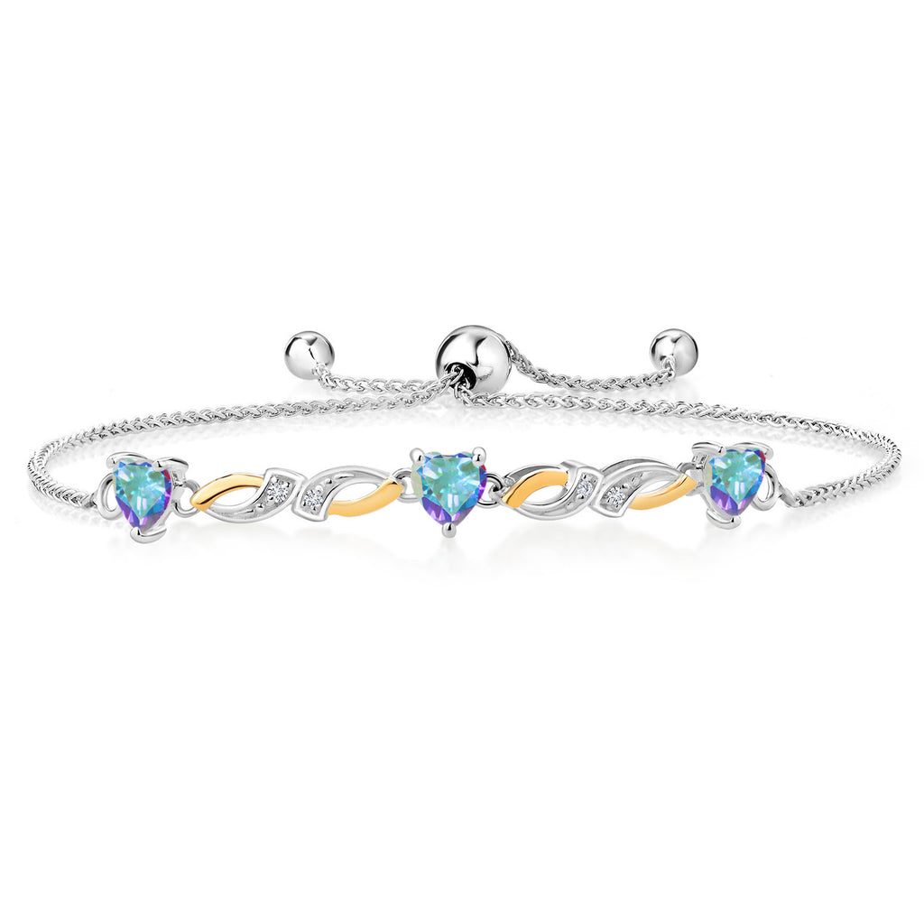 Mercury Mist Mystic Topaz_Bracelet in 925 Sterling Silver and 10K Yellow Gold