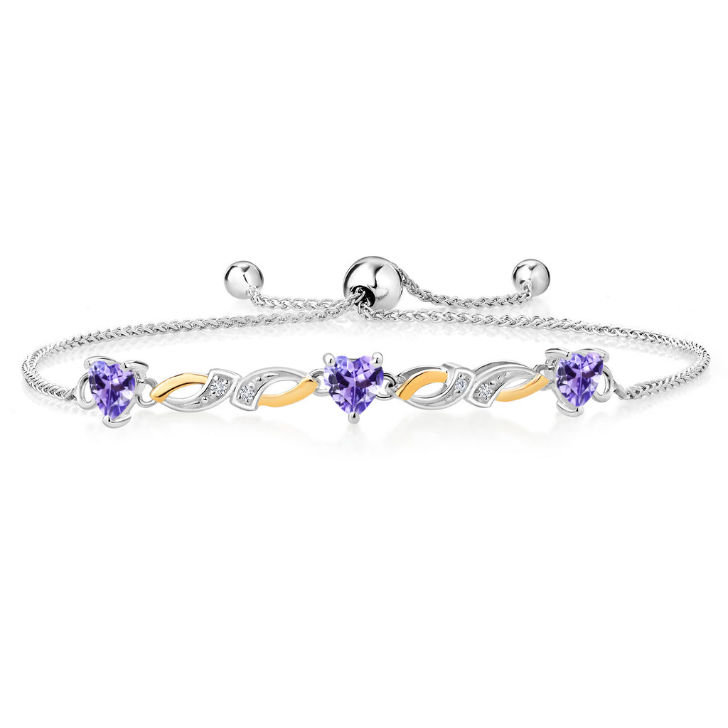 Tanzanite - December_Bracelet in 925 Sterling Silver and 10K Yellow Gold