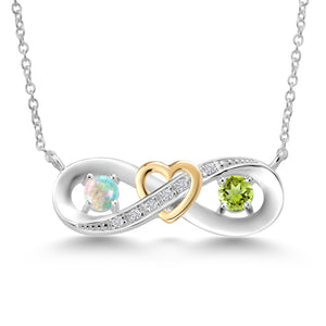 Necklace in 925 Sterling Silver and 10K Yellow Gold
