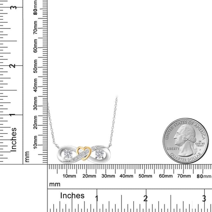 Necklace in 925 Sterling Silver and 10K Yellow Gold