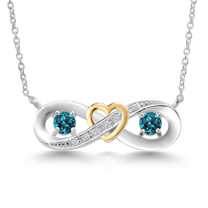 Necklace in 925 Sterling Silver and 10K Yellow Gold