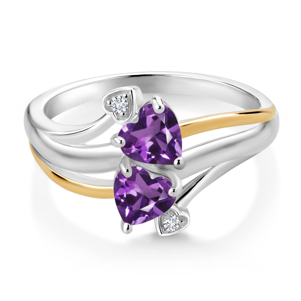 Ring in 925 Sterling Silver and 10K Yellow Gold