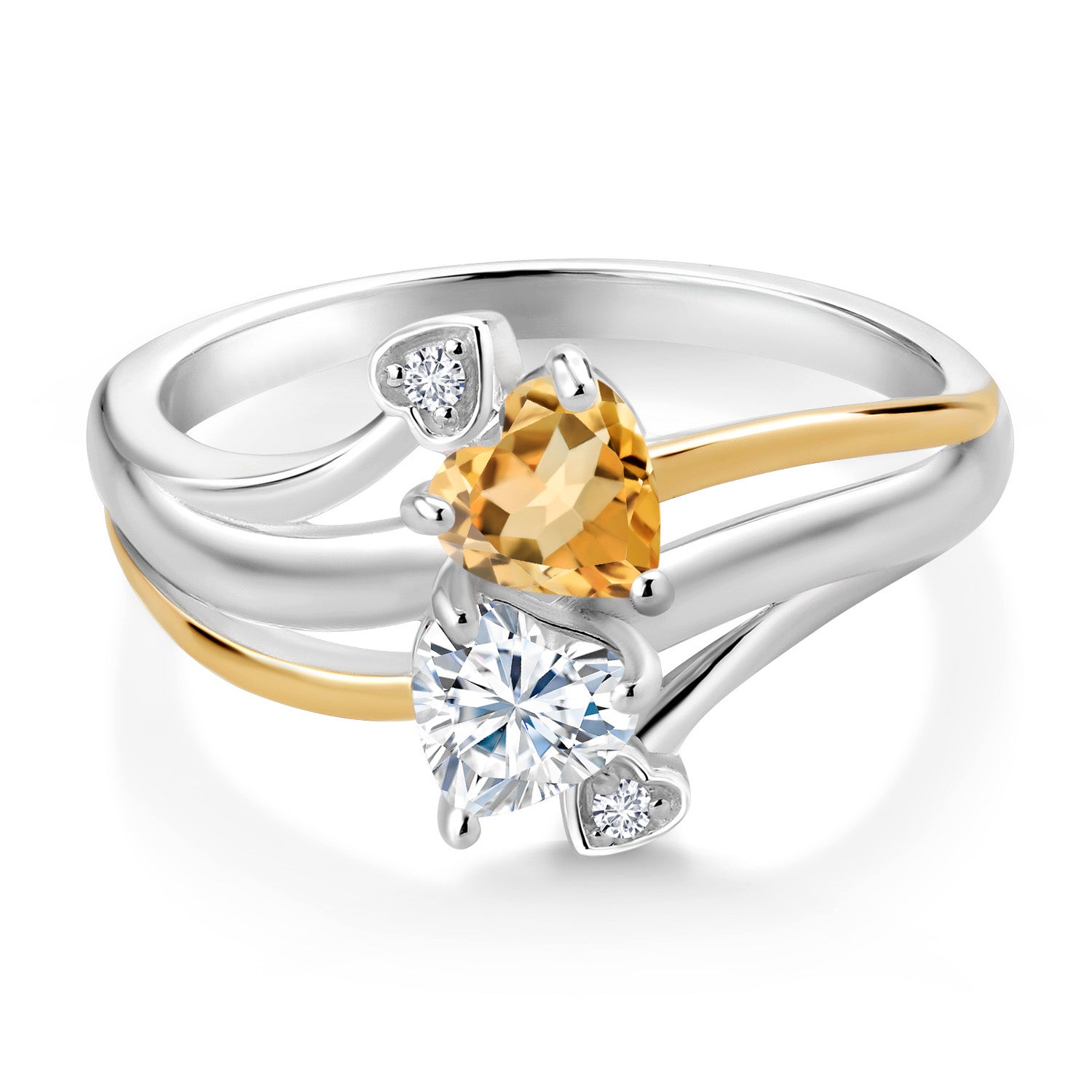 Ring in 925 Sterling Silver and 10K Yellow Gold