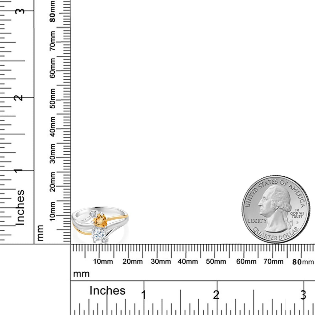 Ring in 925 Sterling Silver and 10K Yellow Gold