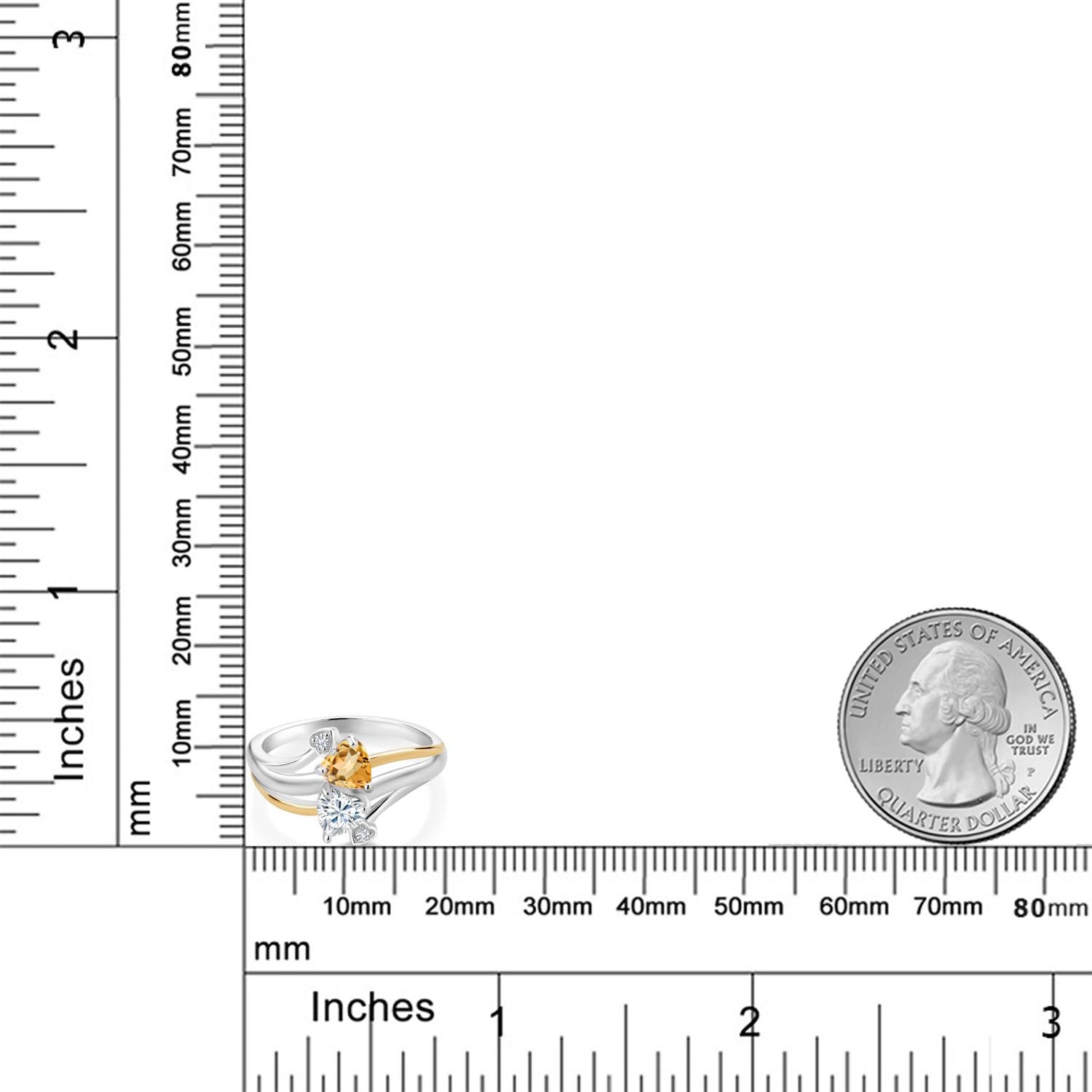 Ring in 925 Sterling Silver and 10K Yellow Gold