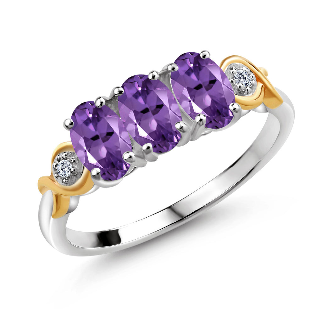 Amethyst - February_5_Ring in 925 Sterling Silver and 10K Yellow Gold
