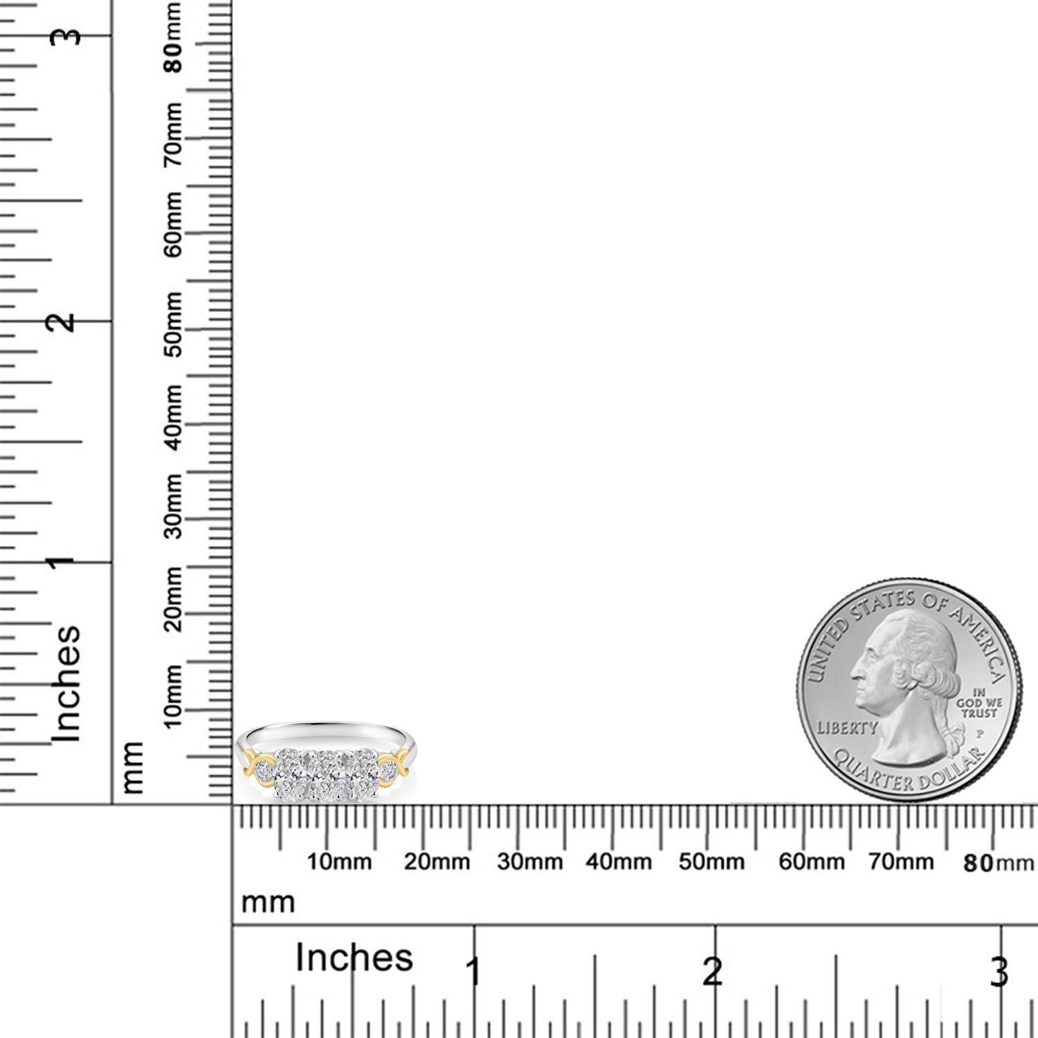 White Lab Grown Diamond - April_9_Ring in 925 Sterling Silver and 10K Yellow Gold