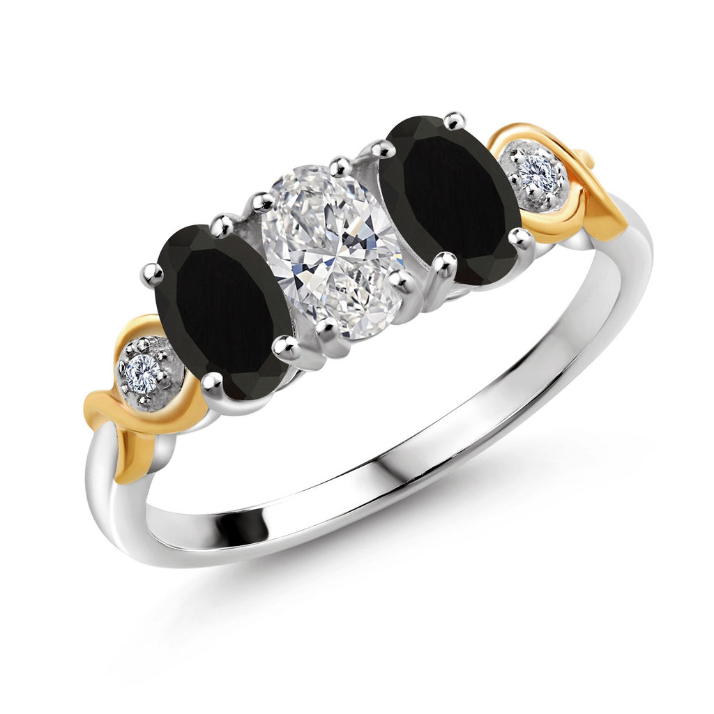 Onyx - December_6_Ring in 925 Sterling Silver and 10K Yellow Gold
