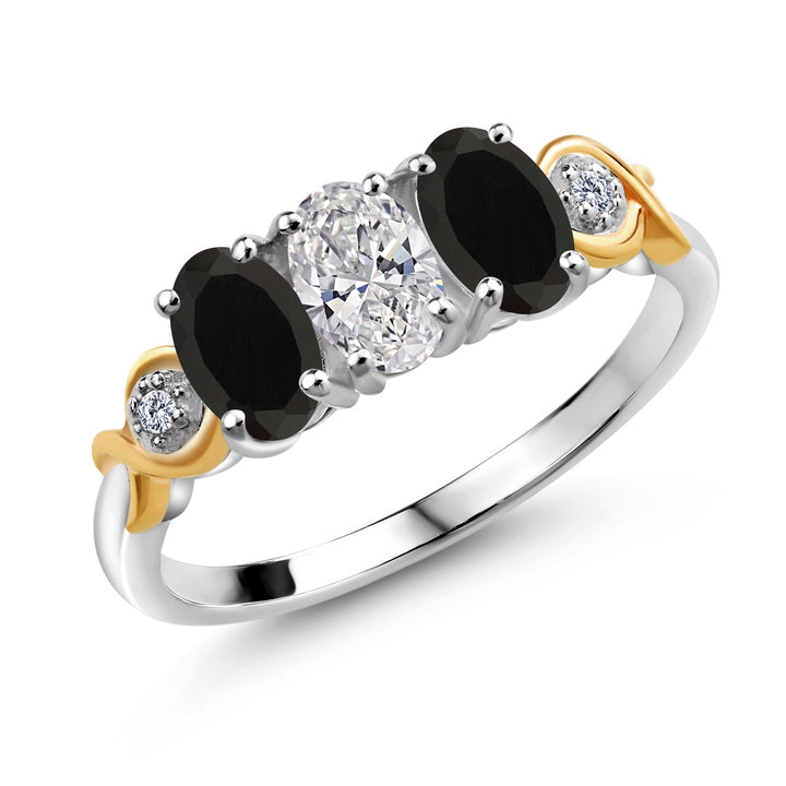 Onyx - December_5_Ring in 925 Sterling Silver and 10K Yellow Gold