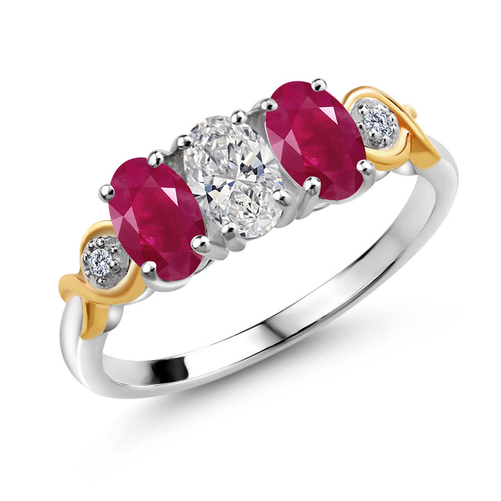Ruby - July_5_Ring in 925 Sterling Silver and 10K Yellow Gold
