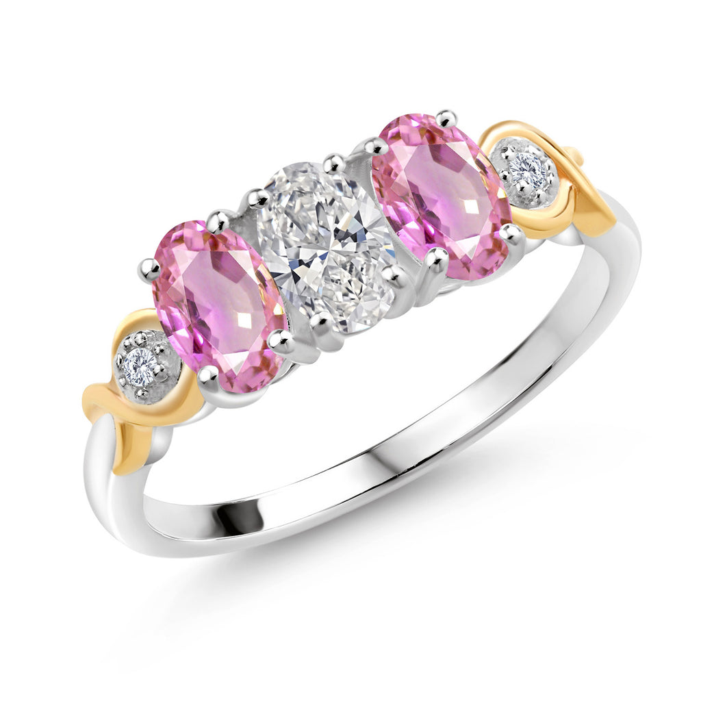 Pink Sapphire - September_6_Ring in 925 Sterling Silver and 10K Yellow Gold