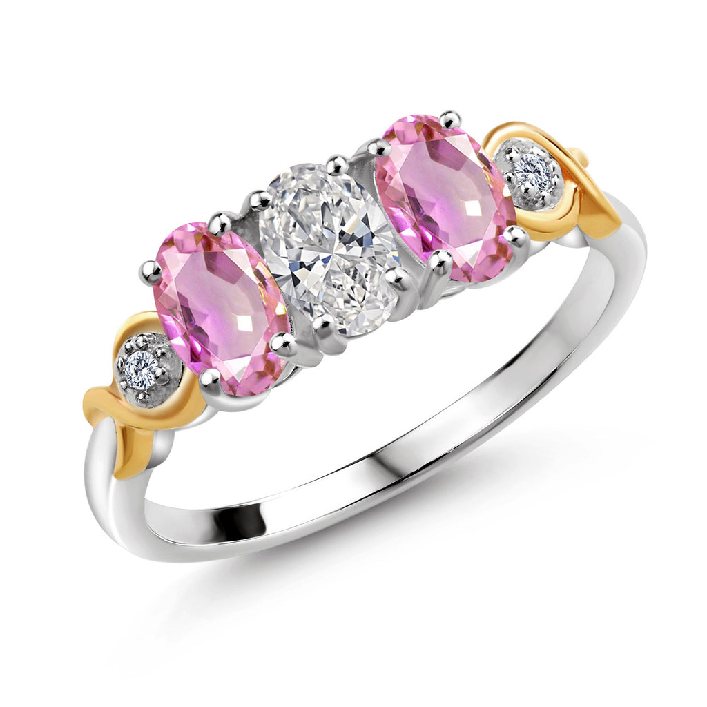Pink Sapphire - September_9_Ring in 925 Sterling Silver and 10K Yellow Gold