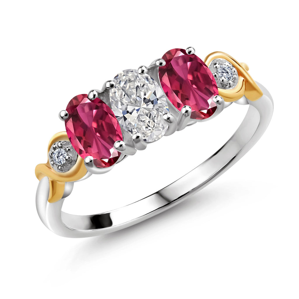 Pink Tourmaline - October_8_Ring in 925 Sterling Silver and 10K Yellow Gold