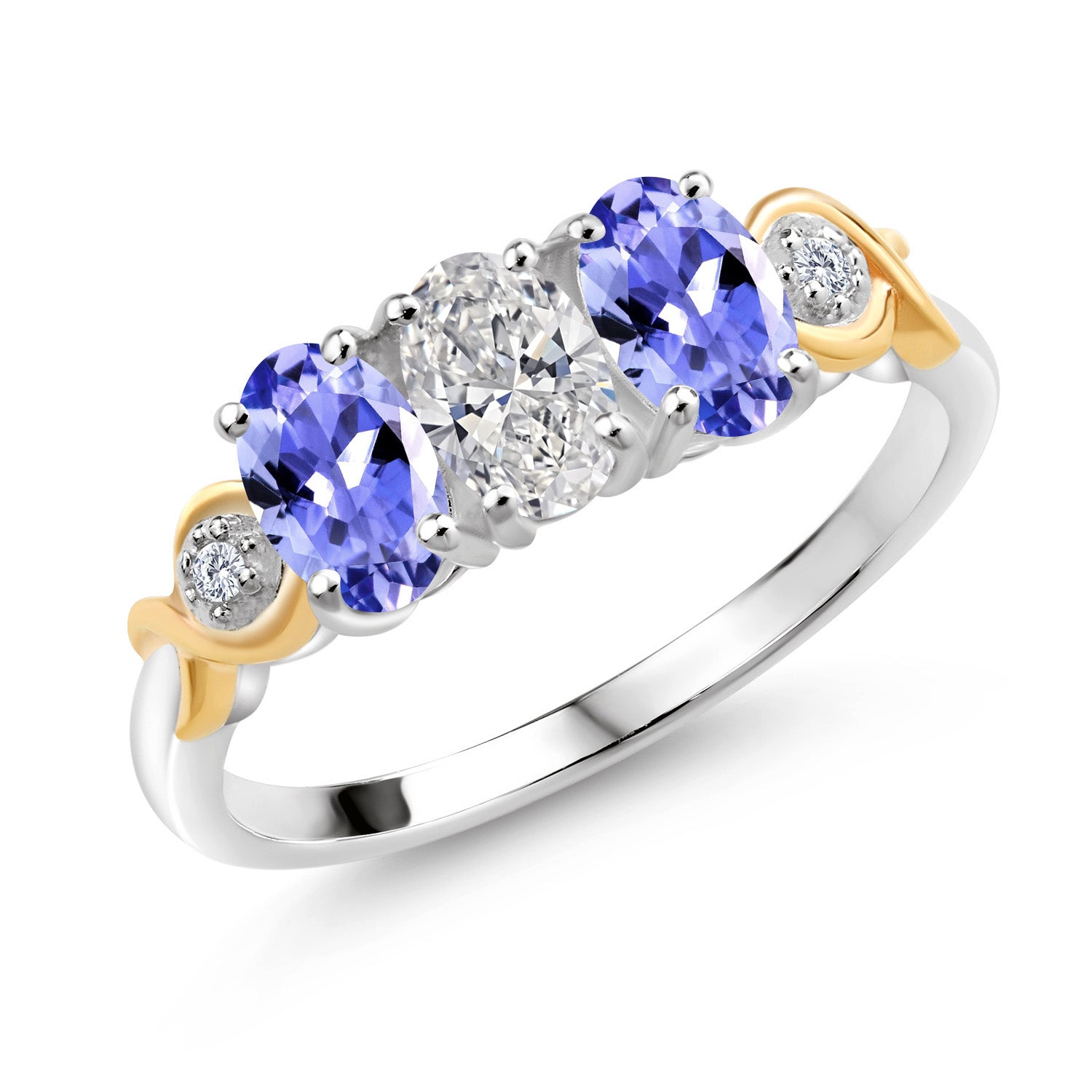 Tanzanite - December_8_Ring in 925 Sterling Silver and 10K Yellow Gold