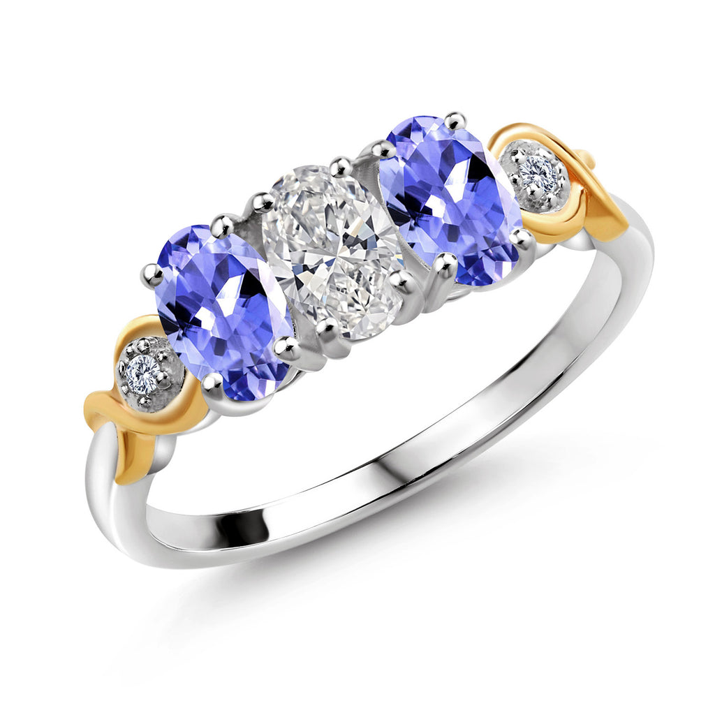 Tanzanite - December_6_Ring in 925 Sterling Silver and 10K Yellow Gold